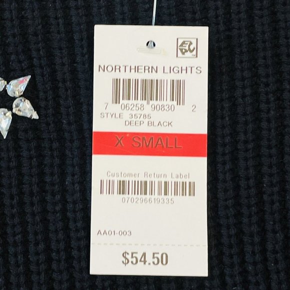 Style and Company Black Knitted Sweater with Rhinestones Size Extra Small Peak - Picture 5 of 11